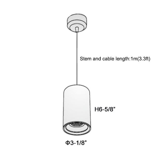 Master Stem Pendant ETL White